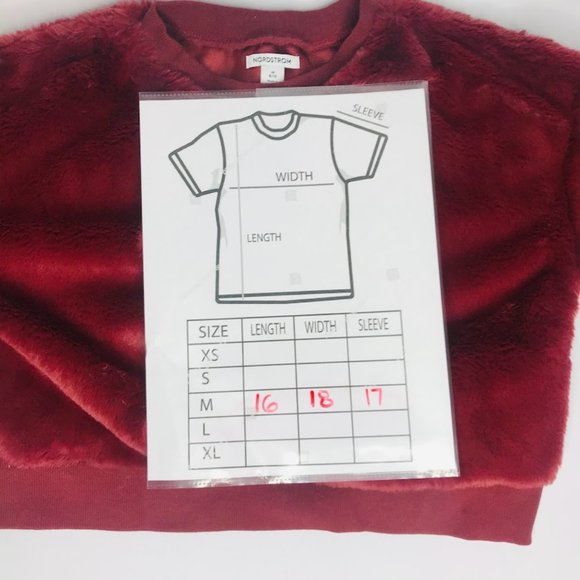 Nordstrom Girls Faux Fur Fleece Sweatshirt Red Syrah multiple sizes - Picture 5 of 5